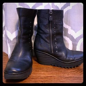 Fly London Yemi Nordstrom Wedge Boots Black 38